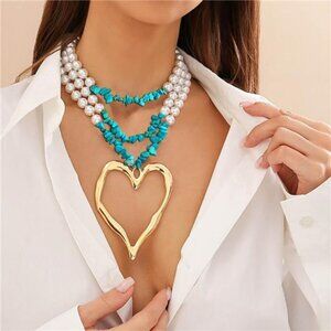 Big Heart Pendant Necklace | Adjustable Chain | Bold Romantic Jewelry Gift